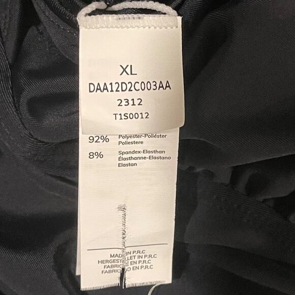 Cupshe Swimsuit Women  XL Black Tankini Adj Tie Sides Cross Back 2 Piece Cheeky - Picture 3 of 5